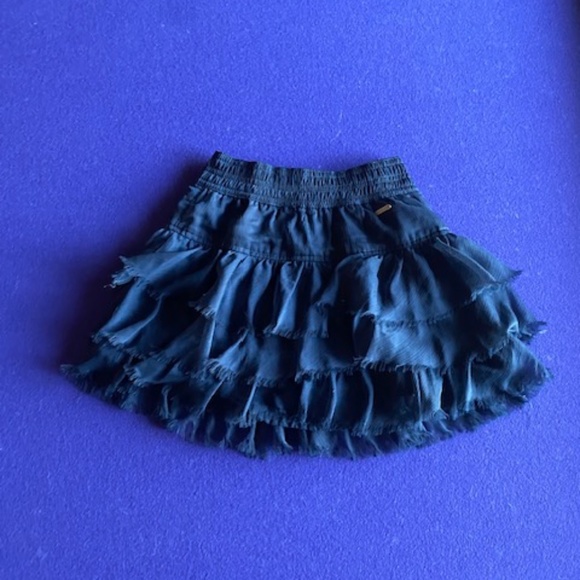 Abercrombie Dark Blue Tiered Ruffle Fringe Blue Skirt Girls Small - Picture 1 of 3